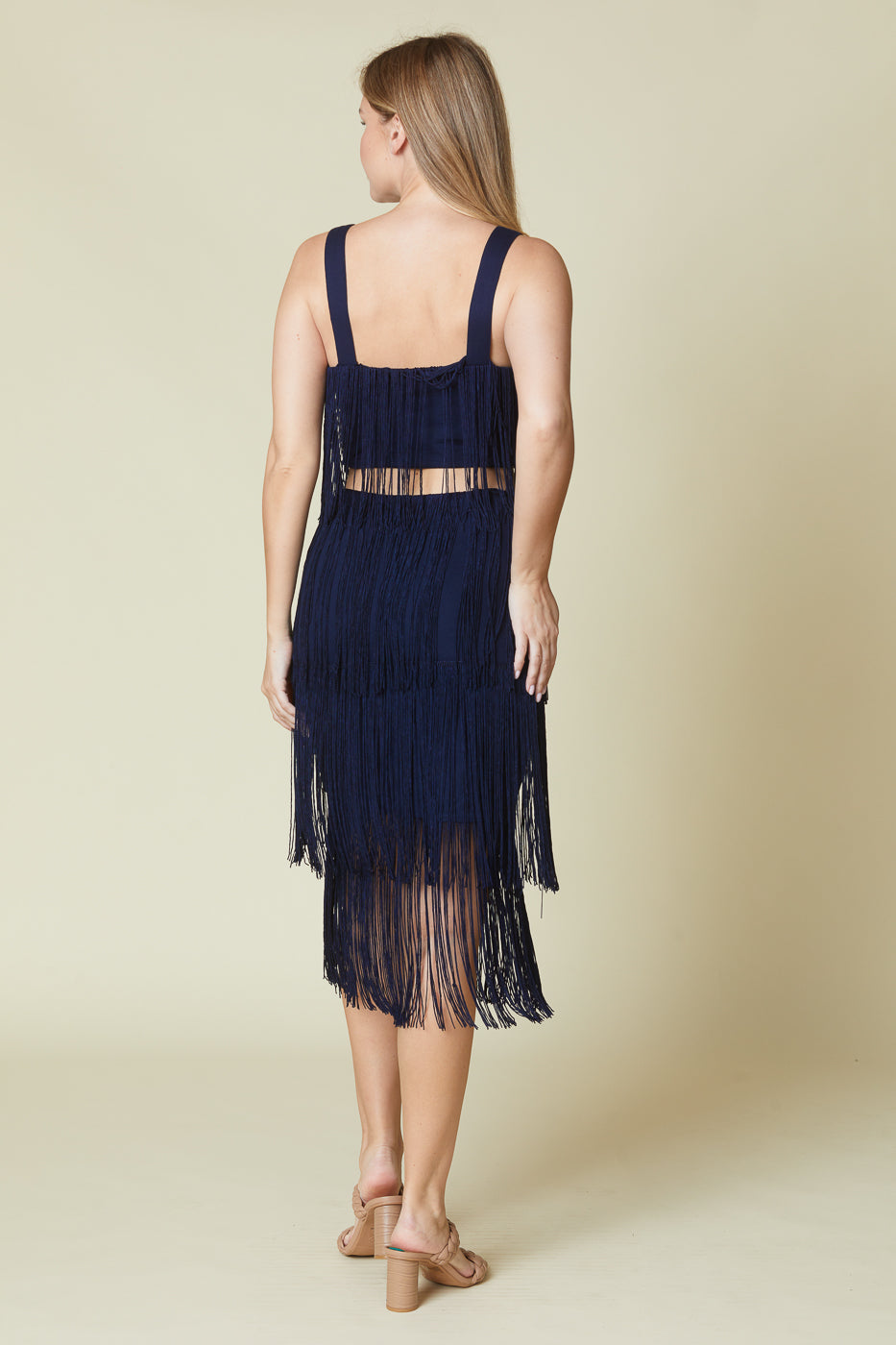 Fringe Crop Top & Skirt Set